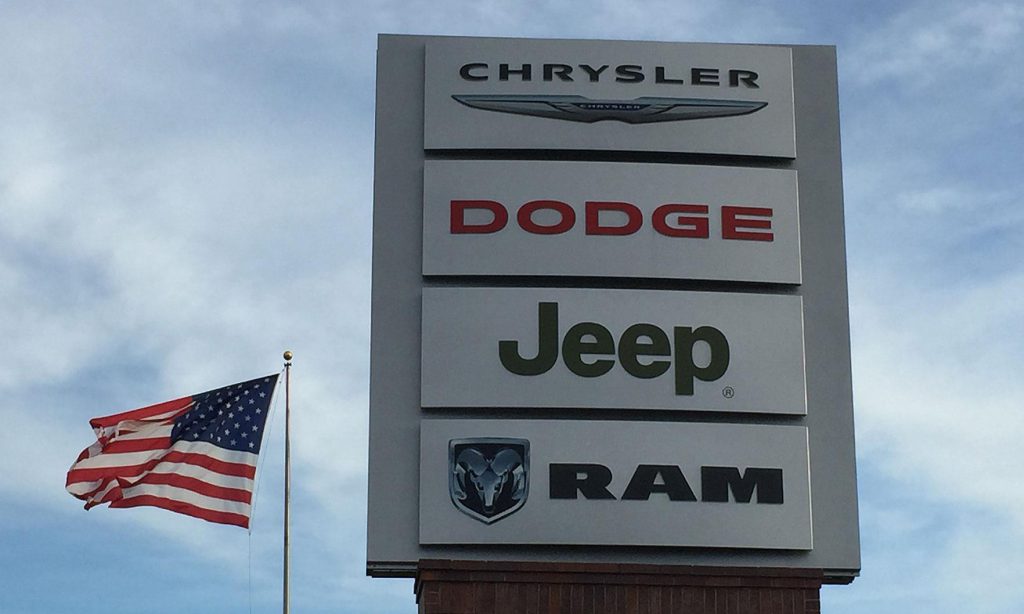 FCA dealer sign